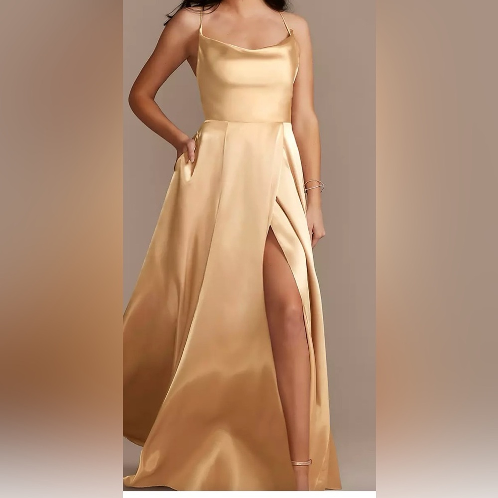 Galina Signature gold bridesmaid dress! Worn once in perfect condition